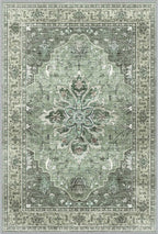 Area Rugs 2'x7' Runner Rug Non Slip Washable for Kitchen Hallway Bedroom Beside Laundry Room Bathroom Rug, Floor Carpet, Dark Green Gray