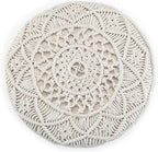 SIMPLIHOME Coates Round Pouf - 18 inch Wide Handwoven Cotton Macrame Ottoman in Natural, Boho Footstool, Decorative Pouf or Extra Seating for Living Room, Bedroom, or Kids Room, Assembled
