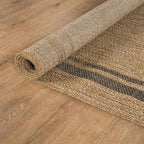 Beverly Rug Easy Jute Bordered Rug 4x6 Washable Durable Indoor Outdoor Area Rugs for Living Dining Room Patio Office Stain Resistant Non Shedding Casual Indoor Outside Carpet 4 x 6 Natural