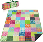 Extra Large Picnic Blankets Waterproof Foldable (60"x 80") Boho Beach Blanket Waterproof Sandproof,3-Layer Thicking Mat Outdoor Packable Camping Blanket