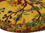 35 X 35 Inch Large Mandala Floor Pillow Cushion Seating Throw Cover Hippie Decorative Bohemian Ottoman Poufs, Multi Pom Pom Pillow Cases,Boho (Yellow T.L, 35X35X6 Round)