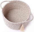 Empty Gift Basket – SweetMemo Mini Woven Rope Organizer Baskets for Gifting, Baby Shower, Desk, Makeup Brushes, Bathroom, Shelves – Small Decorative Storage Bin with Gift Bag & Ribbon – Warm Brown