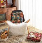 Round Cushion Sofa Cushion Soft Throw Pillow Meditation Pillow Living Room Window Balcony Decoration Pillow (15.7in, Red Square)