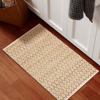 Jute Cotton Diamond Hand Woven Rug 2x3 Feet - Natural White, Farmhouse Oudoor Indoor Floor Carpet Rugs Ideal for Entryway, Kitchen, Nursary | Accent Reversible Beige Door Mat for Home Décor