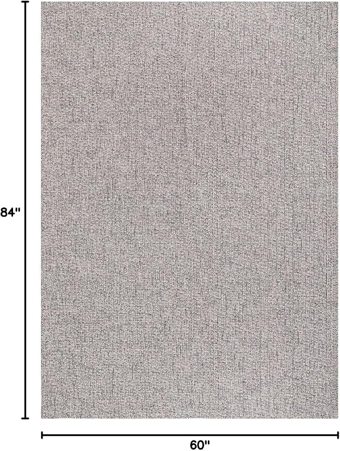 Easy Jute Rug 5x7 Indoor Outdoor Natural Rugs Solid Fiber Rug Woven Area Rug Boho Easy Clean Inside Carpet for Living Room Bedroom Dining Room Hallway or Outdoor Patio Porch (5 X 7 Silver)
