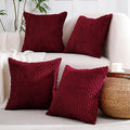 VAKADO Couch Christmas Decorative Throw Pillow Covers Corduroy 26x26 Set of 4 Red Home Living Room Neutral Rustic Farmhouse Cushion Case Decor Boho Square for Bed Sofa