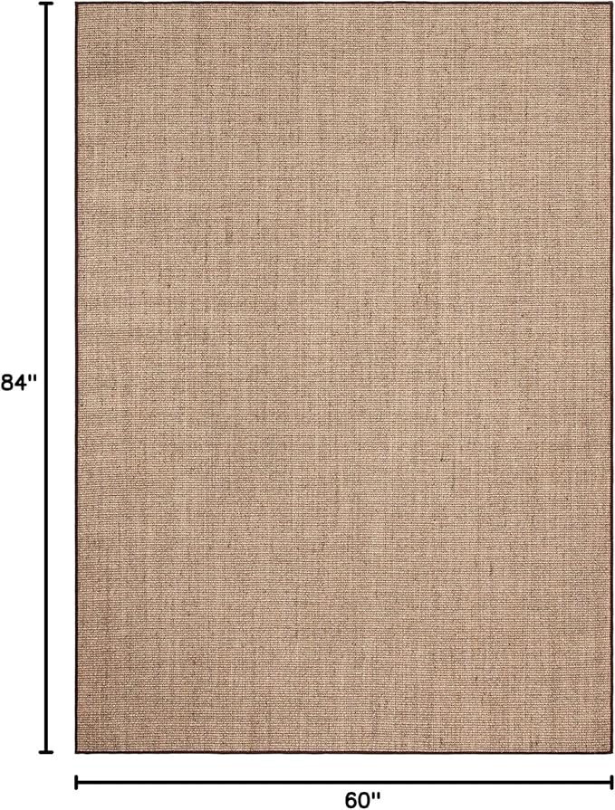 Martha Stewart x SAFAVIEH Area Rug Collection - 5' x 7', Light Brown, Sisal & Jute, Farmhouse Style, Ideal for Living Room, Bedroom, Office, Dining Space (MSR9501T)