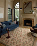 Loloi Chris Loves Julia Rue Collection RUE-01 Sage/Blush 2'-3" x 3'-9" Accent Rug Jute Neutral Floral Living Room Bedroom Rug