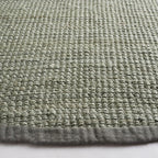 SAFAVIEH Natural Fiber Collection Area Rug - 9' Round, Green & Grey, Handmade Farmhouse Jute, Ideal for High Traffic Areas in Living Room, Bedroom (NF730B)