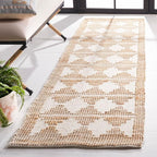 SAFAVIEH Natural Fiber Collection Runner Rug - 2'3" x 8', Ivory & Natural, Handmade Farmhouse Jute & Wool, Ideal for High Traffic Areas in Living Room, Bedroom (NF511A)