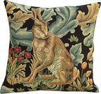 Charlotte Home Furnishings Throw Pillow Covers Decorative Boho Pillow Covers for Couch Living Room Brown Hare Square Cushion Cases 18x18 in European Cotton Jacquard Woven for Cozy Bedroom Decor