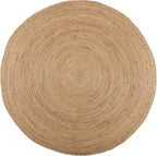 · REDEARTH · Round Area Rug - 6 Feet Braided Natural Jute Rug- Artisan Made Reversible Boho Jute Rugs for Bedroom - Kitchen - Living Room - Farmhouse - Home Decor - Handmade Rustic Vintage Décor