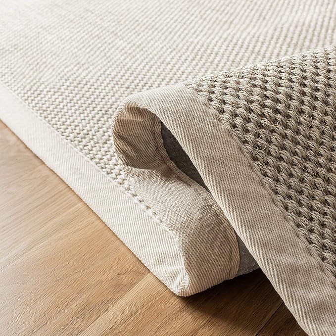 SAFAVIEH Natural Fiber Collection Runner Rug - 2'6" x 18', Marble & Beige, Sisal, Woven Design with Border (NF143C)