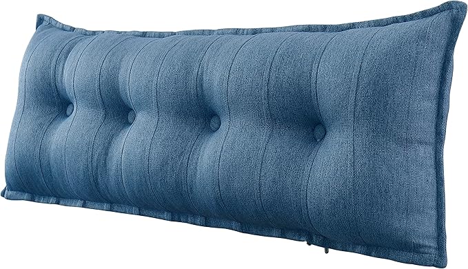 Johnear Headboard Pillow Large Reading Pillows for Sitting in Bed Adult Daybed Cushion Backrest Bolster Pillow Support Positioning Sofa Rest （Blue, 54 x 3 x 20 inches）