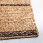 SAFAVIEH Natural Fiber Collection Accent Rug - 3' x 5', Natural & Brown, Handmade Stripe Boho Farmhouse Rustic Braided Jute, Ideal for High Traffic Areas in Entryway, Living Room, Bedroom (NFB262T)
