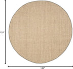SAFAVIEH Area Rug 10' Round - Natural Fiber Collection - Large - Natural & Grey, Seagrass, Basketweave Pattern with Border (NF114P)