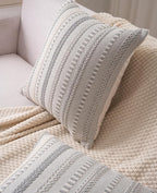 Boho Throw Pillow Covers 22x22 Inch Set of 2, Farmhouse Decorative Couch Pillow Cases, Grey Accent Pillows of Bed, Sofa Bedroom Living Room Home Decor Cushion Cover