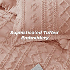 Bedsure Tufted Boho Comforter Set Twin Size - Light Pink Boho Bed Set, GentleSoft™ 2 Pieces Farmhouse Shabby Chic Embroidery Bedding, Gifts for Woman, Soft Jacquard Twin Comforter for All Seasons