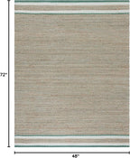 SAFAVIEH Natural Fiber Collection Accent Rug - 4' x 6', Natural & Green, Handmade Farmhouse Boho Coastal Rustic Jute, Ideal for High Traffic Areas in Entryway, Living Room, Bedroom (NF874Y)
