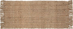 Hand Woven Chunky Jute Runner Rug 2x5 Feet Natural, Reversible Boho Neutral Decorative Indoor Outdoor Patio Rugs for Living Room, Bedroom, Hallway | Farmhouse Rustic Throw Runners Mat for Office Space