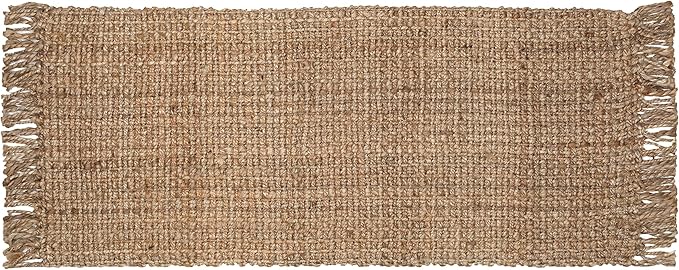 Hand Woven Chunky Jute Runner Rug 2x5 Feet Natural, Reversible Boho Neutral Decorative Indoor Outdoor Patio Rugs for Living Room, Bedroom, Hallway | Farmhouse Rustic Throw Runners Mat for Office Space