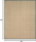 SAFAVIEH Area Rug 10x14 - Natural Fiber Collection - Large - Natural & Light Blue, Seagrass, Basketweave Pattern with Border (NF114M)
