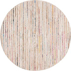 SAFAVIEH Cape Cod Collection Area Rug - 6' Round, Natural/Rust, Geometric Design, Ideal for High Traffic Areas in Living Room, Bedroom, Dining (CAP151P)