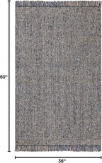 SAFAVIEH Natural Fiber Collection Accent Rug - 3' x 5', Charcoal & Natural, Handmade Woven Fringe Jute, Ideal for High Traffic Areas in Entryway, Living Room, Bedroom (NF826H)