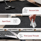 nuLOOM 2x6 Rigo Jute Hand Woven Area Rug, Black, Solid Farmhouse Design, Natural Fiber, For Bedroom, Living Room, Dining Room, Hallway, Office, Kitchen, Entryway
