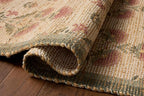 Loloi Chris Loves Julia Rue Collection RUE-01 Sage/Blush 2'-3" x 3'-9" Accent Rug Jute Neutral Floral Living Room Bedroom Rug