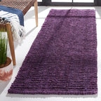 SAFAVIEH Natural Fiber Collection Runner Rug - 2' x 12', Purple, Handmade Jute, Farmhouse Style, Chunky Textured Thick Pile (NF447B)
