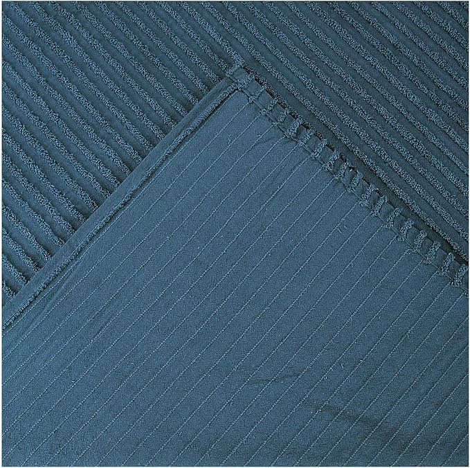 Better Trends Jullian Collection is Super Soft and Light Weight in Bold Stripes Design 100% Cotton Tufted Unique Luxurious Machine Washable Tumble Dry, Standard Sham, Teal