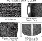 3-Pack Shelf Baskets for Organizing, Closet Organizer Bins, Small Woven Baskets, Rope Toy Basket, Storage Basket for Shelves, Cube Decorative Box, 11.8×7.8×5.1”, Mixed Black