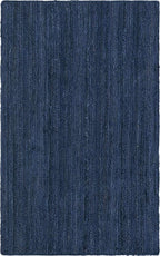 Unique Loom Braided Jute Collection Area Rug - Dhaka (3' 3" x 5' 3" Rectangle, Navy Blue)
