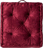 SAFAVIEH Home Collection Belia Burgundy 18-inch Square Floor Pillow with Insert