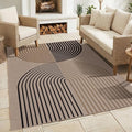 GarveeHome Easy Jute Rug 5x7 Modern Rainbow, Washable Area Rugs for Living Room Farmhouse Dining Room, Contemporary Natural Non Slip Floor Carpet for Office RV Patio