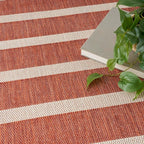 Nourison Home Positano Terracotta Ivory 9' x 12' Area Rug - Easy Clean, Non Shedding, Bed Room, Living Room, Dining Room, Kitchen (9' x 12')