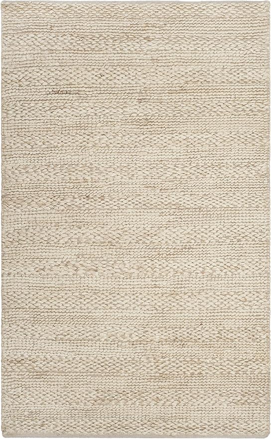 SAFAVIEH Area Rug 4x6 - Natural Fiber Collection - Bleach, Handmade Jute, Braided Woven Design, Ideal for Entryway, Living Room, Bedroom (NF212D)