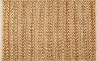 Jute Patsan Hand Woven Area Rug 2x3 Feet - Natural, Soft Decorative Stripe Design Accent Floor Rugs Ideal for Entryway, Kitchen, Nursary | Small Farmhouse Rustic Boho Beige Patio Mat for Bedroom