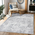 Area Rug 8×10, Large Vintage Boho Rug,Ultra-Soft Low Pile, Washable, Non Slip,Stain Resistant, Printed Carpet for Living Room Bedrooms Playroom Office Kitchen, Classic-Grey