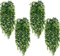 Waipfaru 4Pcs Fake Hanging Plants 2.7ft Fake Plants Eucalyptus Leaves UV Resistant Fake Vines Ivy Artificial Plants Outdoor Faux Plants Indoor Bedroom Living Room Boho Wall Porch Shelf Decor