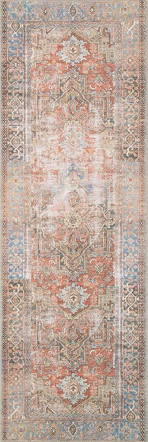 Loloi Loren Collection LQ-15 Terracotta/Sky 8'-4" x 11'-6" Area Rug