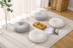 Floor Pillow Meditation Cushion Round Large Floor Pillows Seating for Adults, Velvet Thick Floor Cushions for Yoga Living Room Balcony Outdoor Tatami 18inches（Grey）