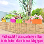 LaLaGreen Outdoor Hanging Planter (11.2 Inch, 6 Pack) Light Blue, Green, Neon Pink, Yellow, Orange, Peachy Pink Metal Iron Window Box Flower Pot Deck Railings Fence Rail Bucket Porch Home Garden Decor