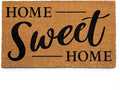 PLUS Haven 17.5x30 Home Sweet Home Door Mat with Heavy-Duty Backing - Coco Coir Doormat for Outdoor or Indoor Uses - Non-Slip Welcome Mats for Entryway or Porch - Easy to Clean - Natural Brown