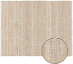 · REDEARTH · Jute Cotton Area Rug - 8'x10' Rectangular Rug, Sustainable Handwoven, Non-Shedding, Soft & Durable – Reversible, Neutral Tones for Home Décor in Living Room, Dining Room, Bedroom