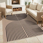 GarveeHome Modern Rainbow Easy Jute 4x6 Area Rug, Washable Rugs for Living Room Bedroom Kitchen Office, Non Slip Carpet for Entryway Backyard Sunroom