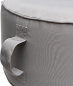 QILLOWAY Indoor/Outdoor Inflatable Stool,Round Ottoman,All Weather Foot Rest for Camping or Home,Light Grey