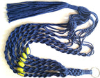 6 Legs Macrame Natural Jute and Cotton Plant Hanger & Holder and Metal Ring, 51-inches Length (Without The White Pot and Plant) (Navy Blue)