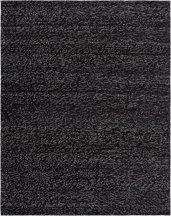 SAFAVIEH Area Rug 8x10 - Natura Collection - Large - Black & Grey, Handmade Wool Blend, Textured Design, Ideal for Living Room, Bedroom, Dining Space (NAT425Z)